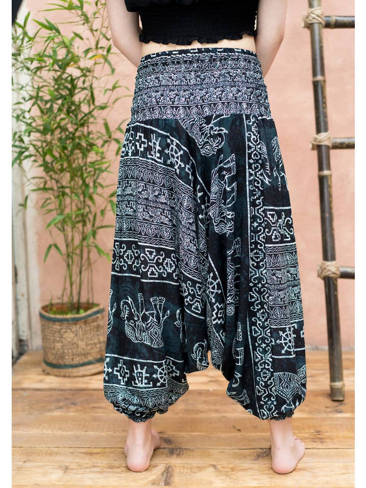 Namaste – wholesale Byxor - Dam – Freesize Aladdin Style Elephant Print Byxa
