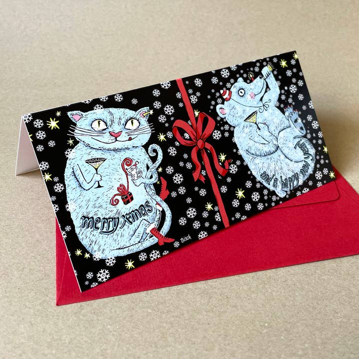 Årshilsner - 10 kort med røde konvolutter for engroshandel hos Kettcards