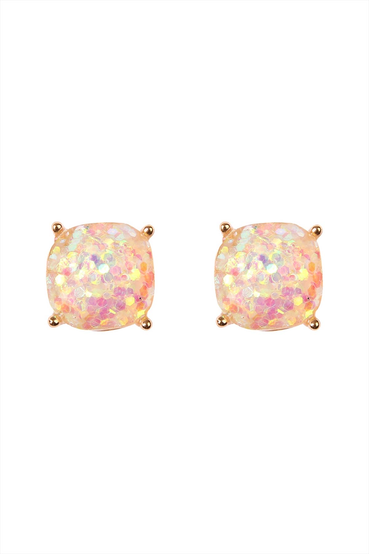 MYS Wholesale Inc - Wholesale Stud/Post Earrings - Shiny Cushion Glitter Earring6