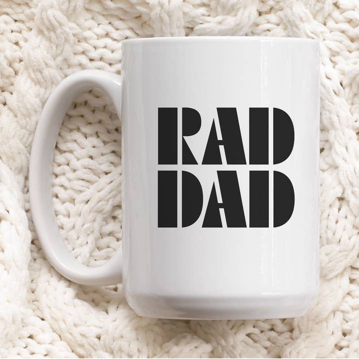P E T I T R U E - Wholesale Coffee Mug - 15oz Father's Day Mug Coffee Mug for Dad Gifts Rad Dad Mug