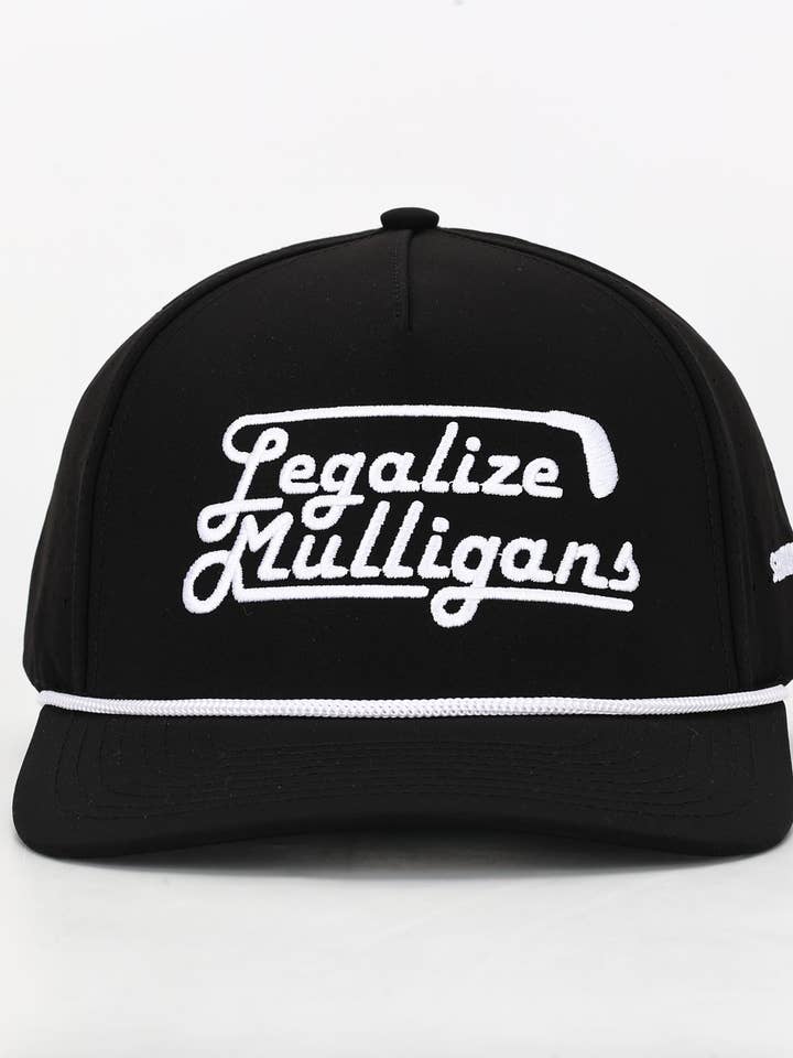 Legalize Mulligans Black Rope Hat for wholesale by Shank It Golf