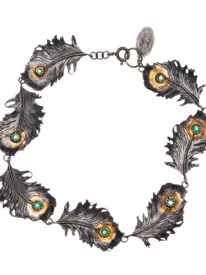 Federarmband mit sieben Pfauen (Kopie) für den Großhandel von Amanda Coleman Jewelry