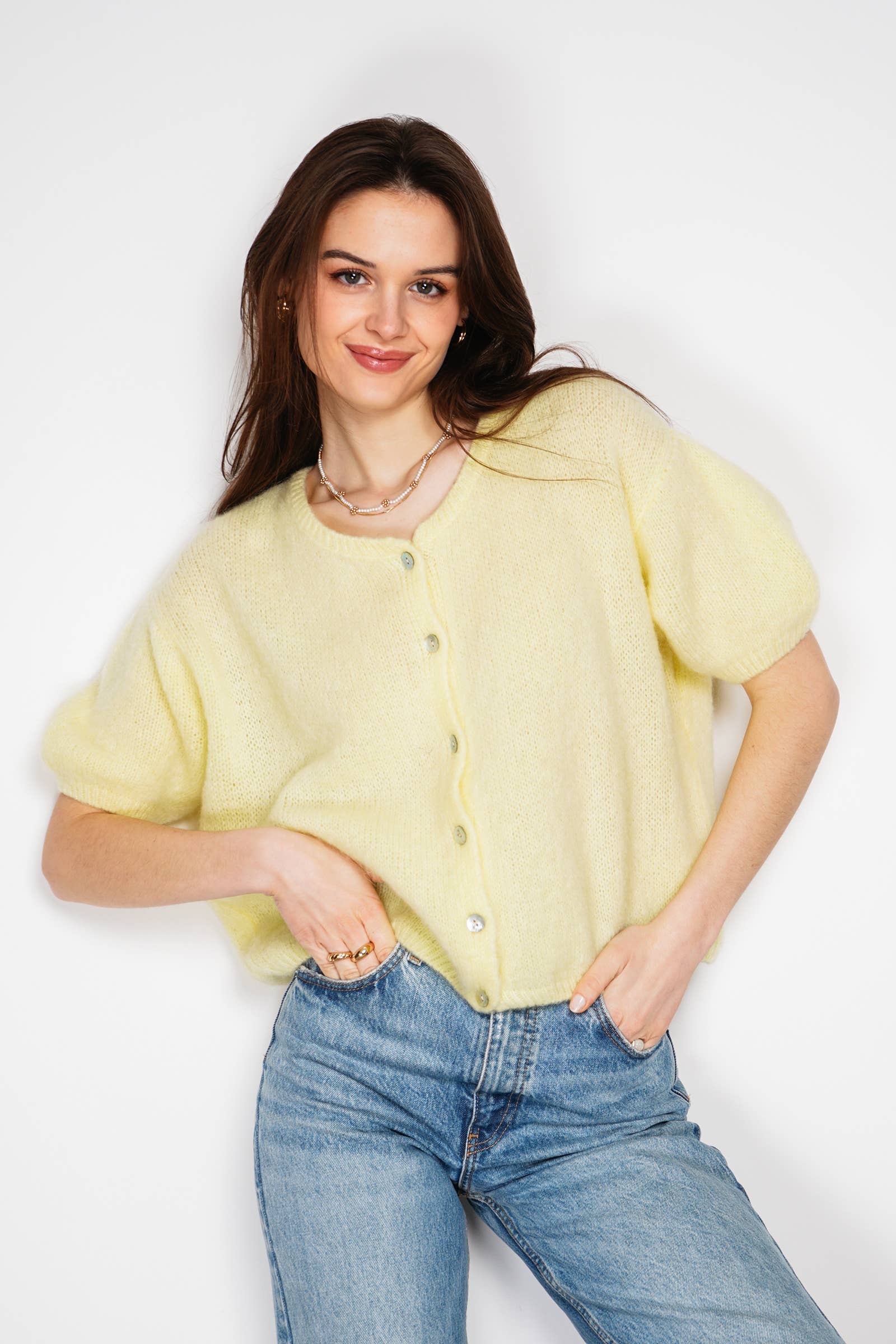 NOELINE - Wholesale Cardigan - Women's - Kid mohair and wool vest 752936