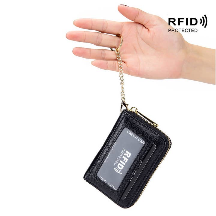 ACCITY - Wholesale Card Holder - Women's - ZIPPER KEY CASE GENUINE LEATHER CARD HOLDER_CWAB3870