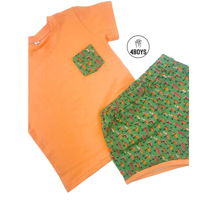 Ensemble de jeu Let's Go Fishing Orange pour la vente par 4BOYS Apparel, LLC