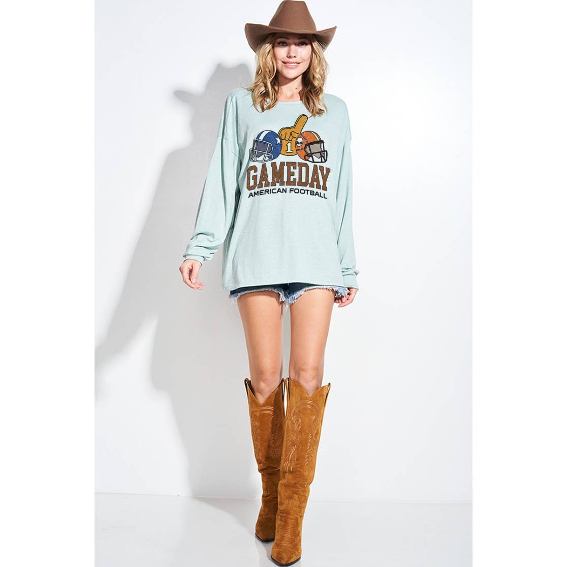 Phil Love - Wholesale Graphic Sweatshirt - Women's - Game day print tri blend oversized Sweatshirt 7