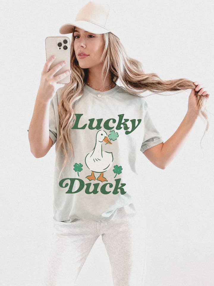 Lucky Duck St. Patrick's Day Graphic Tee for wholesale by Salty Babe Threads