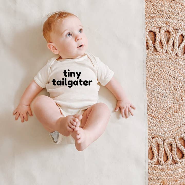 Tiny Tailgater | 100% Cotton Baby Bodysuit or Tee for wholesale by Wildflowers + Cotton