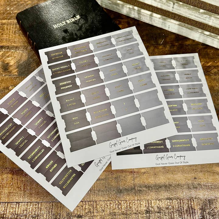 Gospel Gear Co - Wholesale Bookmark - Gold Foil Smoky Coal Matte Bible Tabs3