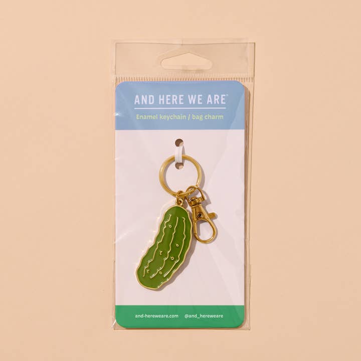 And Here We Are - Wholesale Keychain - Unisex - Pickle Enamel Keychain & Bag Charm - Food, Snack, Vegetable, Garden - Stocking stuffer, Holiday, Gift Guide3