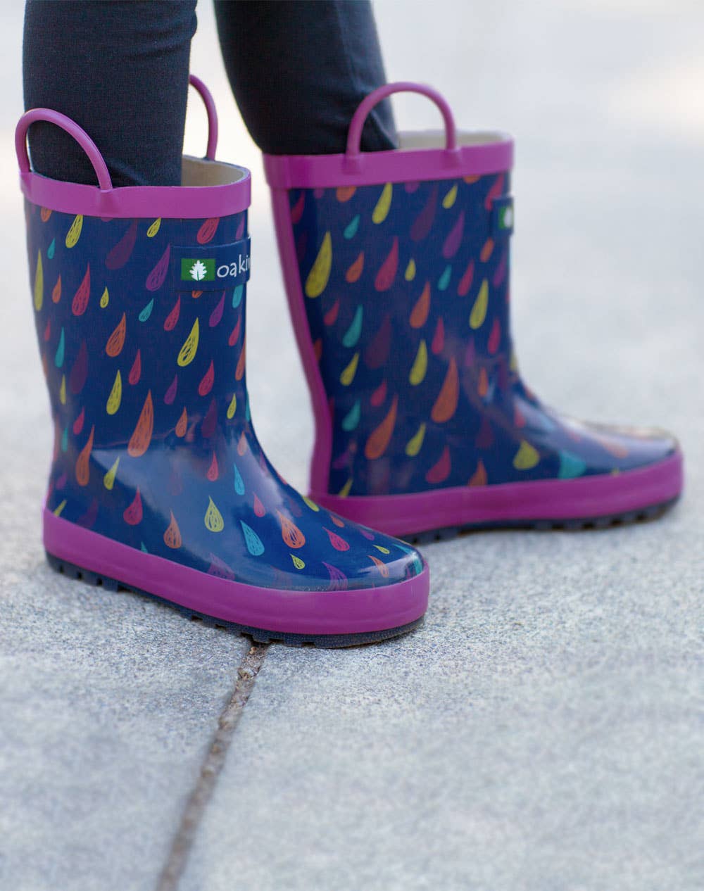Oaki - Wholesale Rain Boots - Kids - Loop Handle Boots, Colorful Raindrops7
