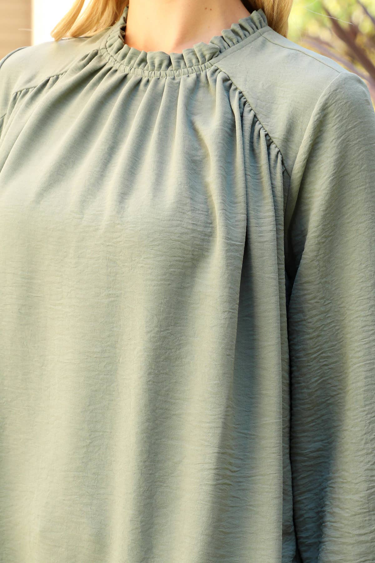 You & Me – Blusa - Mulher por atacado – YMT20087V-PUFF MANGA MESCLA TOP TECIDA DECOTE14