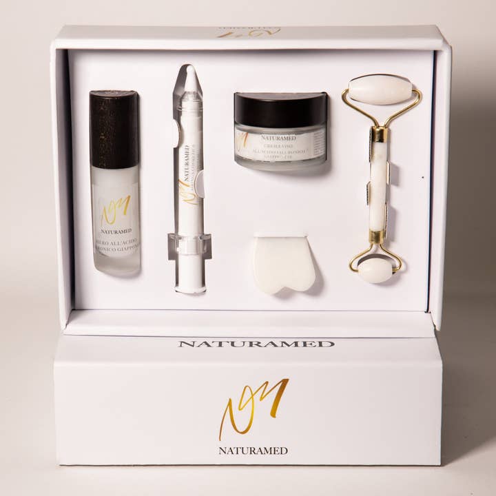 Kasse med 100% ren japansk hyaluronsyre kosmetik for engroshandel hos Naturamed