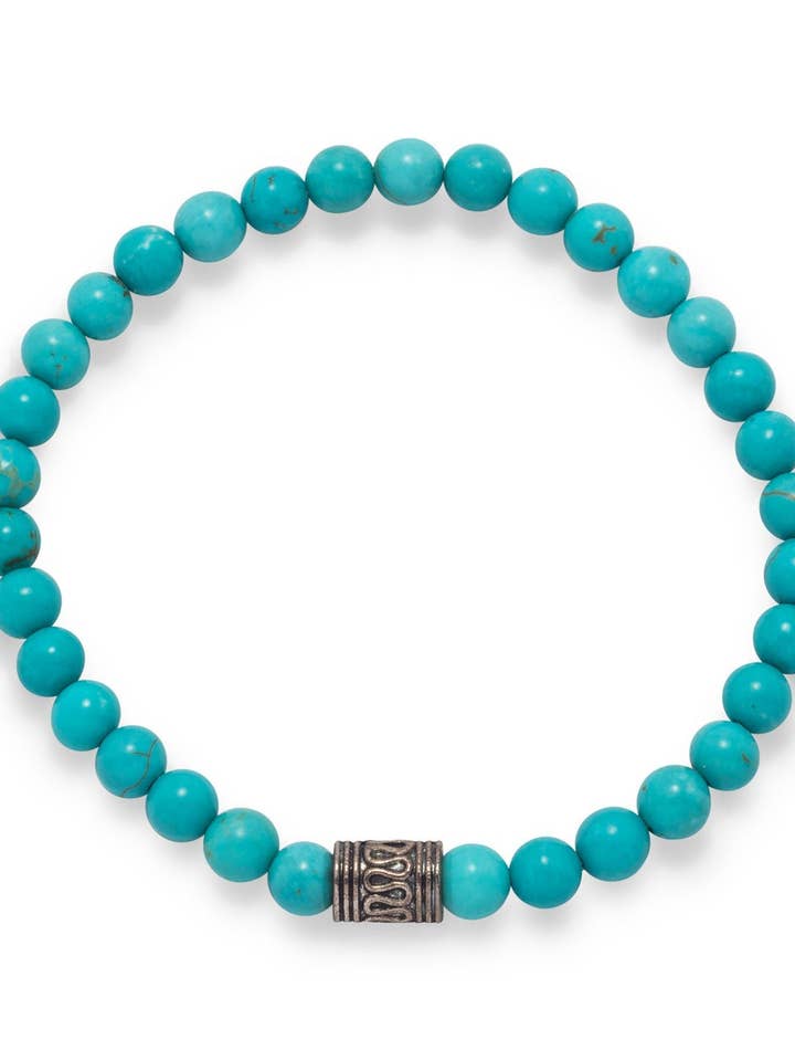 Pulsera de plata tallada en turquesa para venta al por mayor de Stephen Oliver