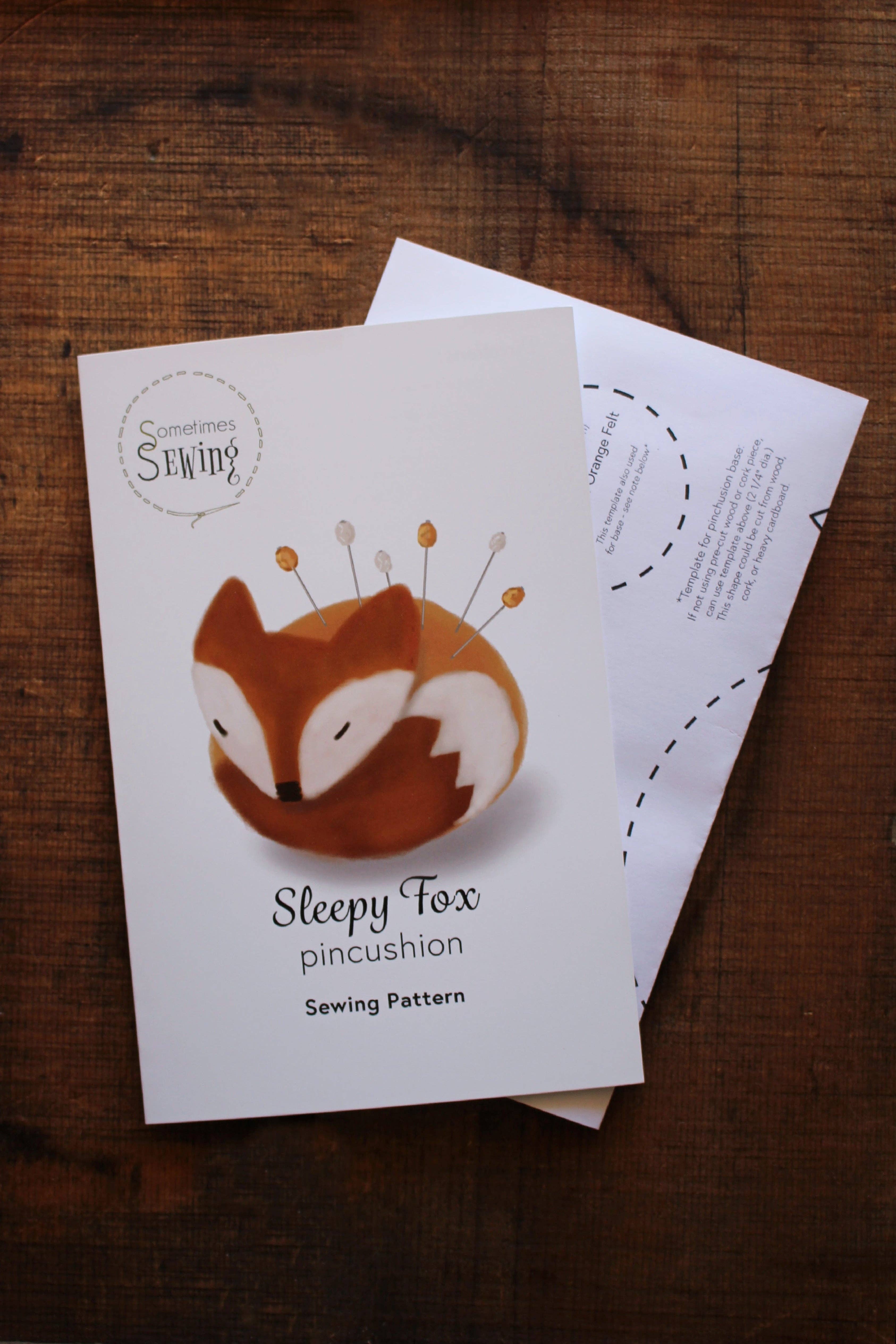 NNK Press – wholesale Craft sewing kit – Sleepy Fox Pincushion Sewing Pattern2