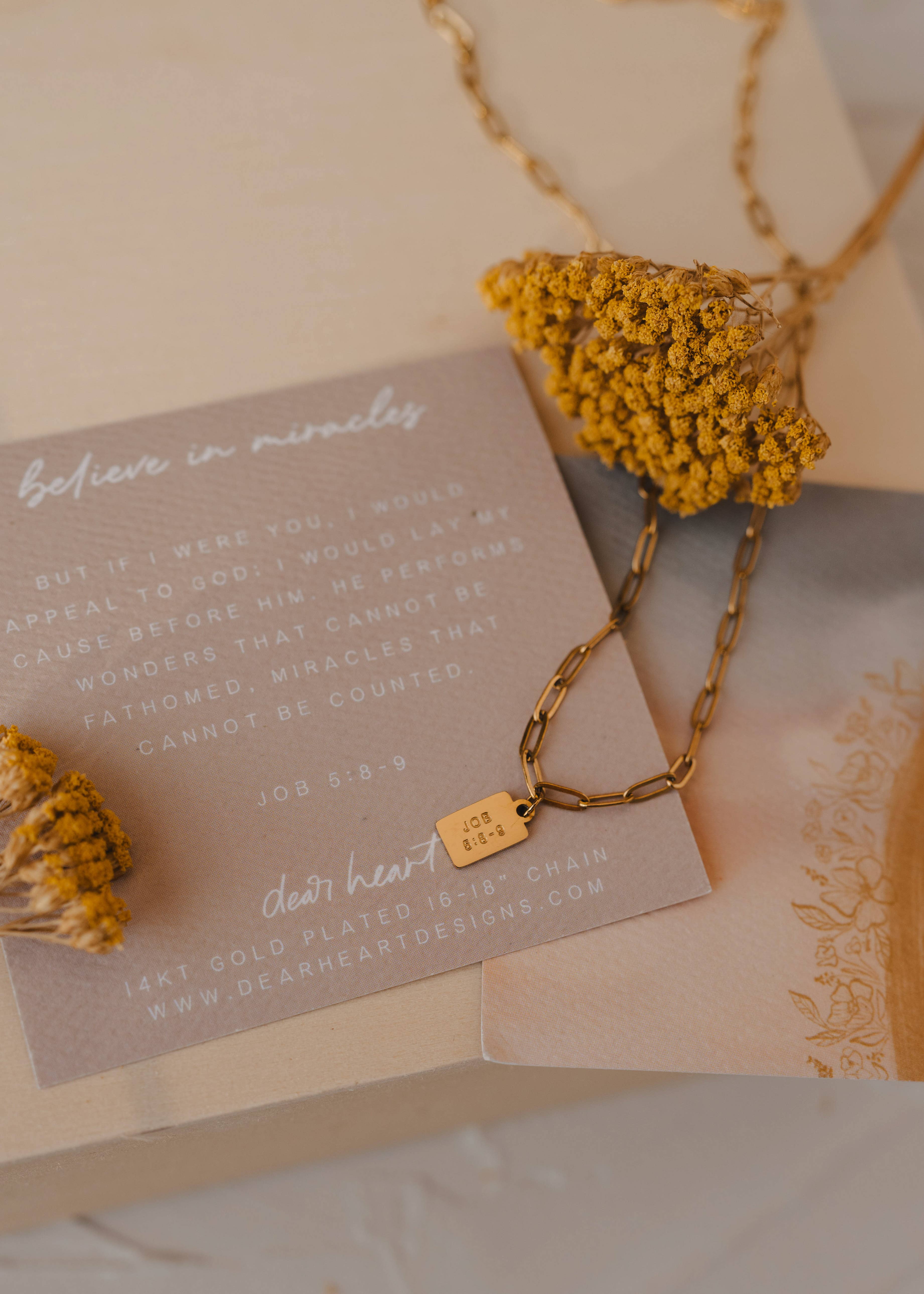 Dear Heart - Wholesale Pendant/Charm Necklace - Believe In Miracles Mini Tag Necklace | Christian Jewelry3