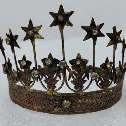 Corona de joyas de oro antigua para venta al por mayor de Lila Rasa