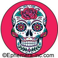Button-(Sugar Skull) for wholesale by Ephemera