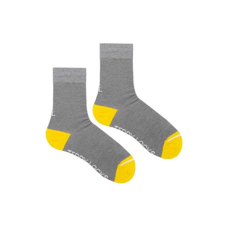 Recycled Light Grey Crew Socks - 2 Pack for wholesale by Teddy Locks