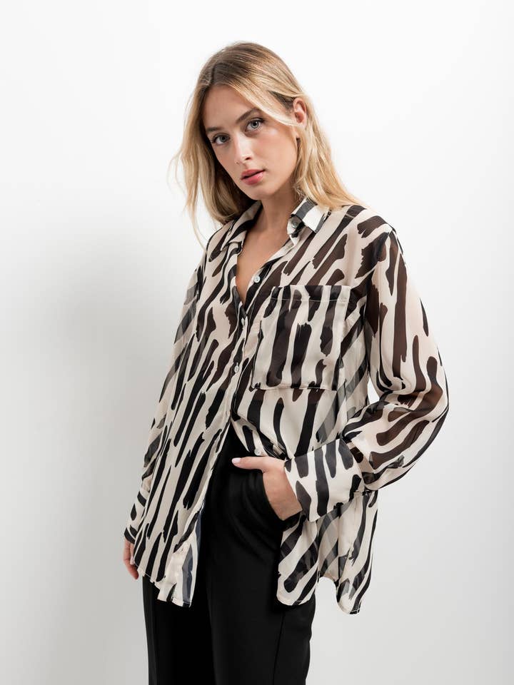ANIMAL PRINT 2.0 CHIFFON SHIRT for wholesale by Javier Teruel García - InfinityWear