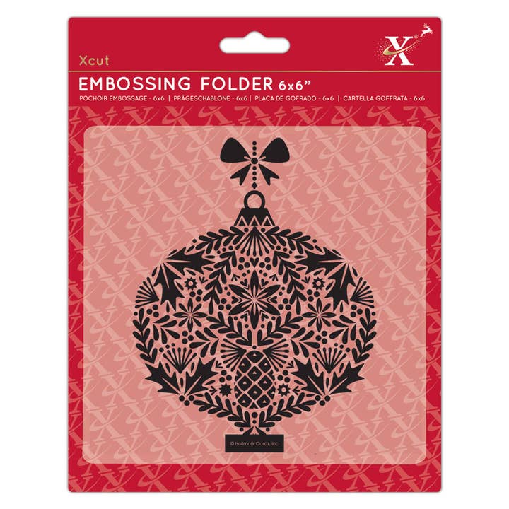 West Design Products UK – wholesale Craft tool – Xcut 6x6" Foliage Bauble Embossing Folder, DIY Art & Craft