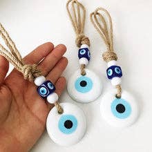 Macrame Evil Eye White Wall Hanging for wholesale by Evileyefavor