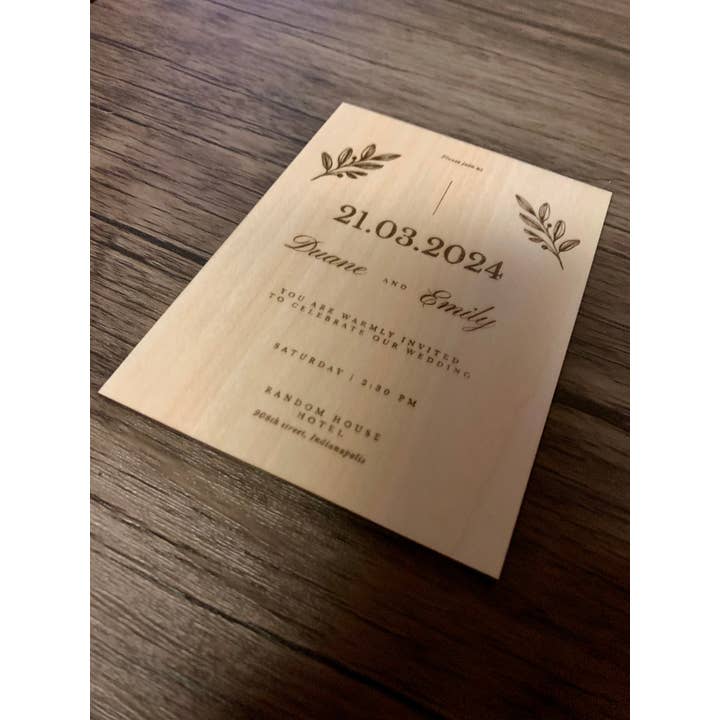 Peterson Family Farm - Wholesale Invitations - Wooden Wedding Invitation- Wedding Invite