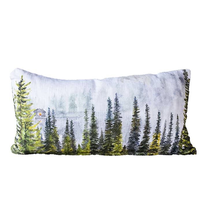 Cabin in the Woods Cotton Zipper Lumbar Pillow for wholesale by Knollwood Lane