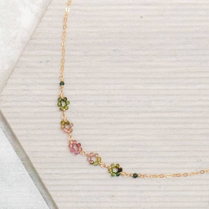 Bali - Tourmaline Fleurettes Necklace for wholesale by Vannucci