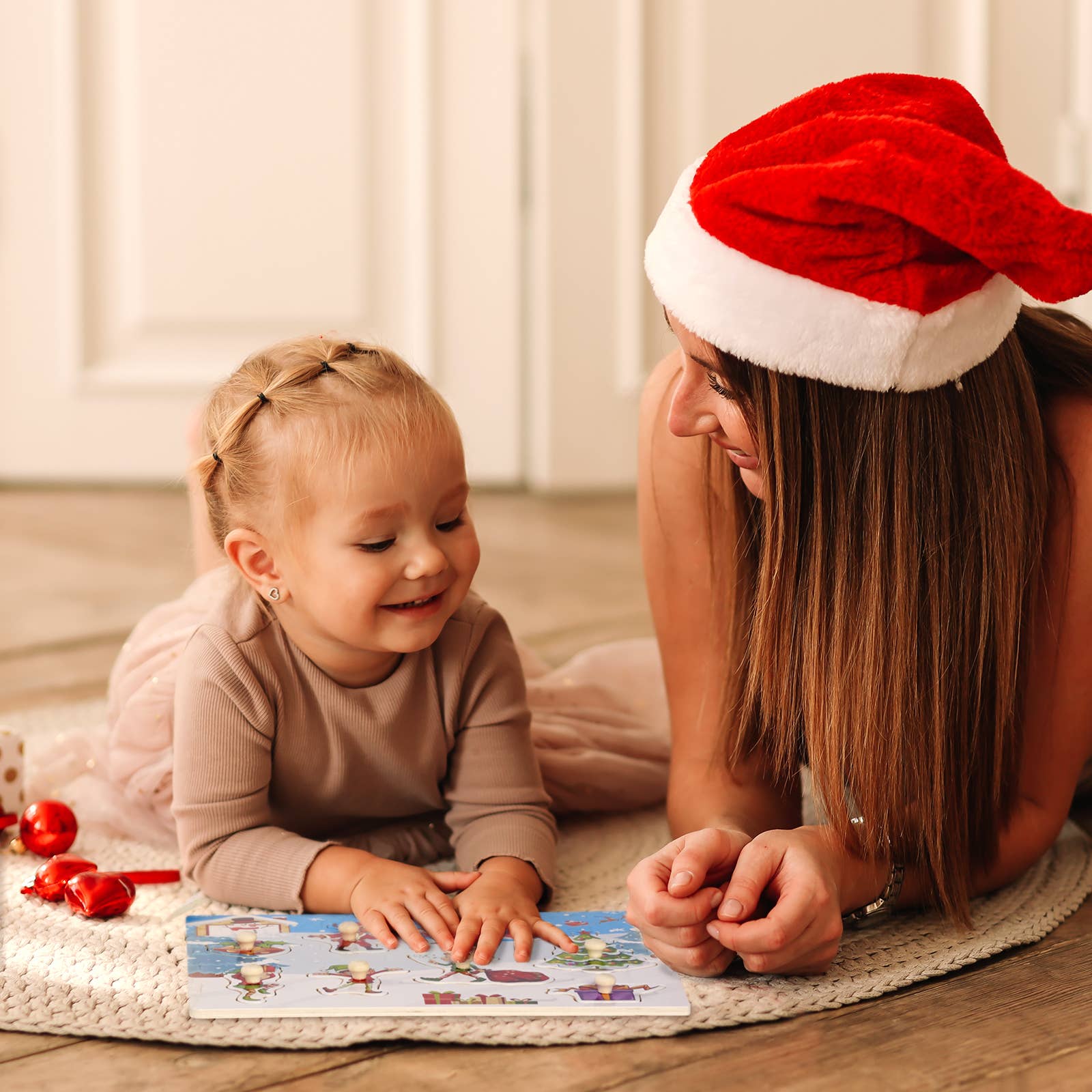 The Twiddlers - Wholesale Puzzle - Kids - 3 Wooden Christmas Puzzles for Kids, Cute Animal Characters1