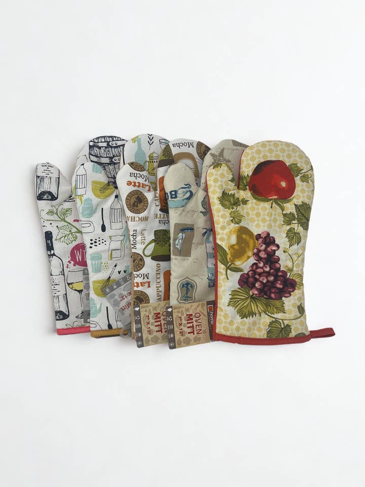 12" Oven Mitt Printed Assorted Designs for wholesale by USA HomeMax