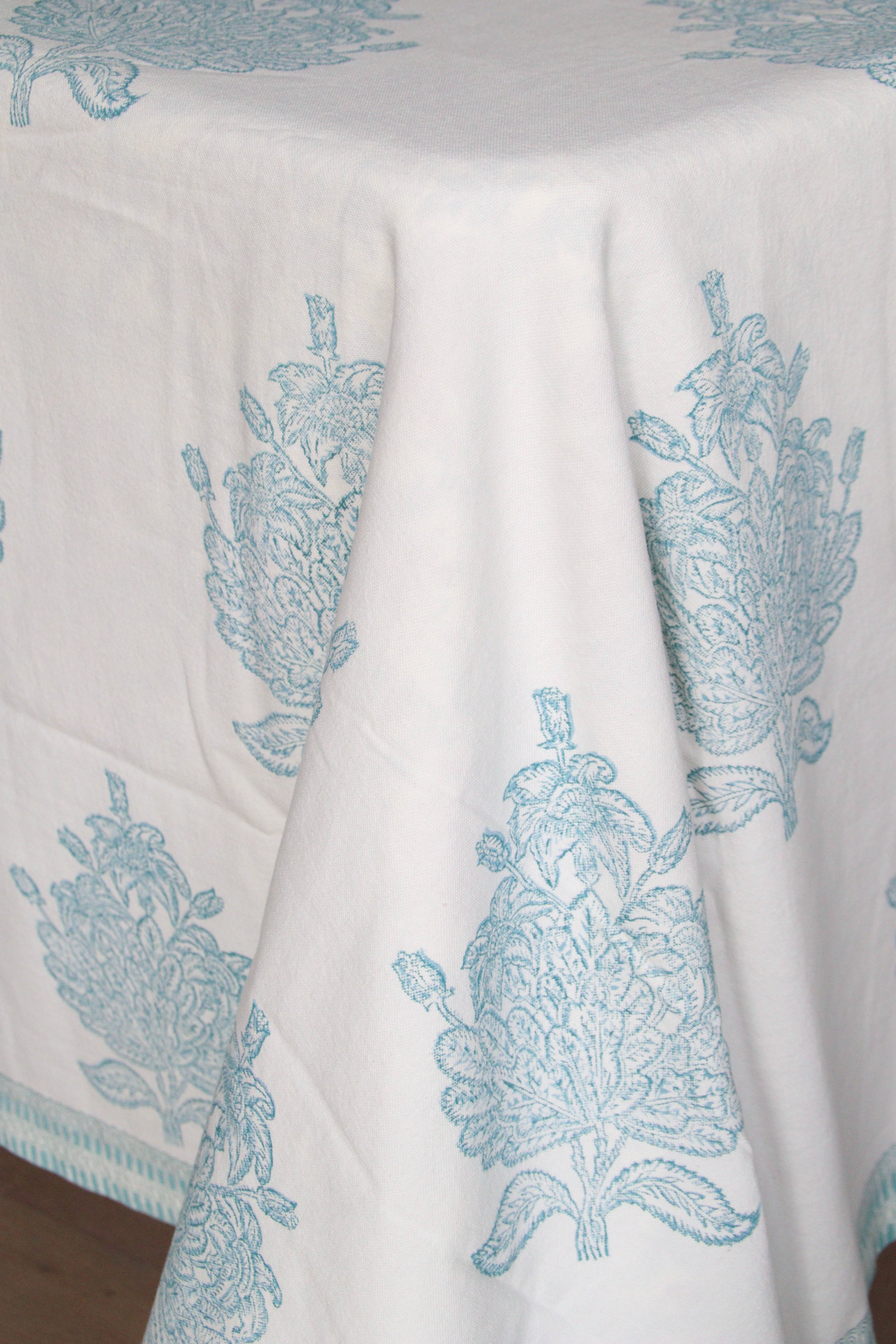 Rozablue – Engroshandel Dug – Håndbloktrykt dug lille Livets Træ Mineral6