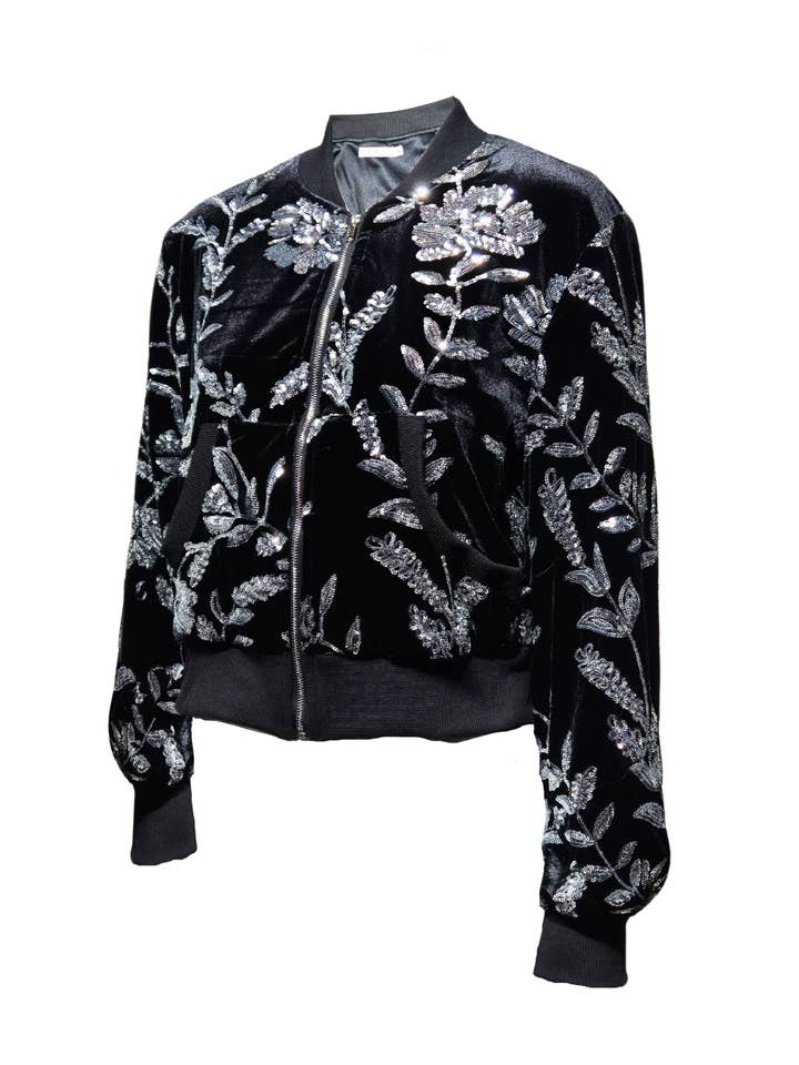BanBat - Wholesale Jacket - Women's - Bomber jacket with embroidered rhinestones - REF: AN-980036