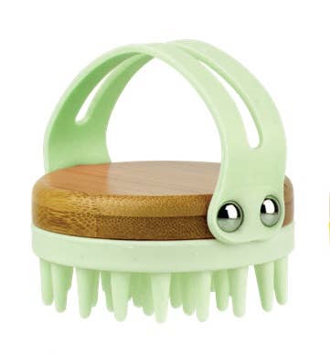 Lindo - Wholesale Head Scratcher/Massager - Silicone Scalp Massager (bamboo base)3