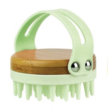 Lindo - Wholesale Head Scratcher/Massager - Silicone Scalp Massager (bamboo base)3