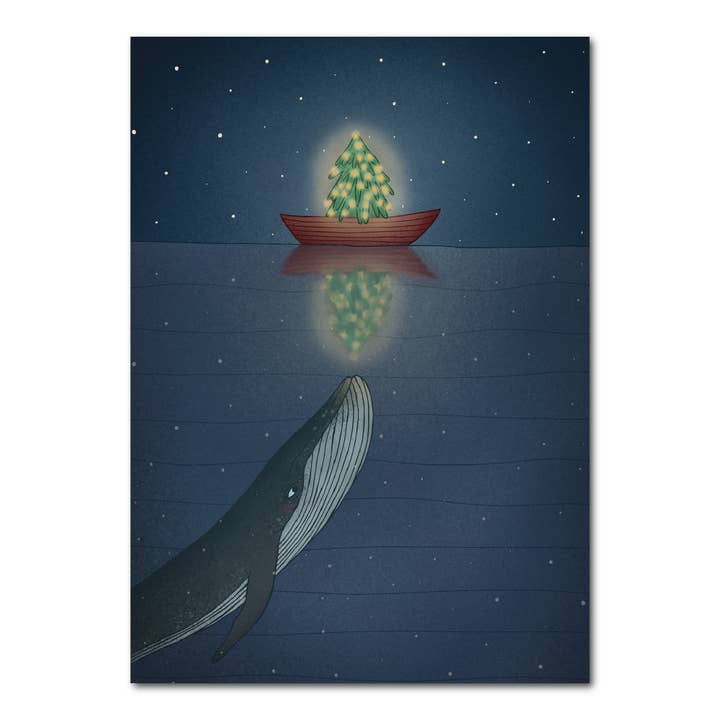 Whale Christmas tree | Christmas card for wholesale by Studio Kvinna