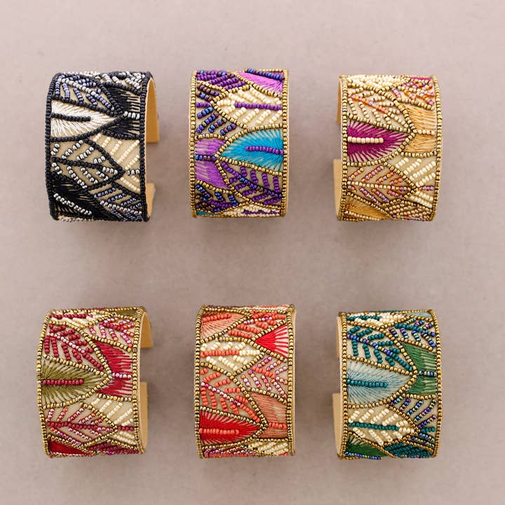 Sonata – wholesale Cuff bracelet – Adjustable Bracelet, Sequins, Leaves6