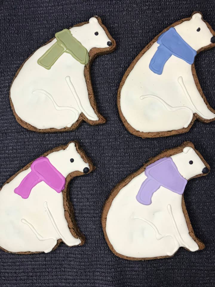 Peanut Butter Dog Treats – Polar Bear Cookie Gift Box for wholesale by Big Head Barkery