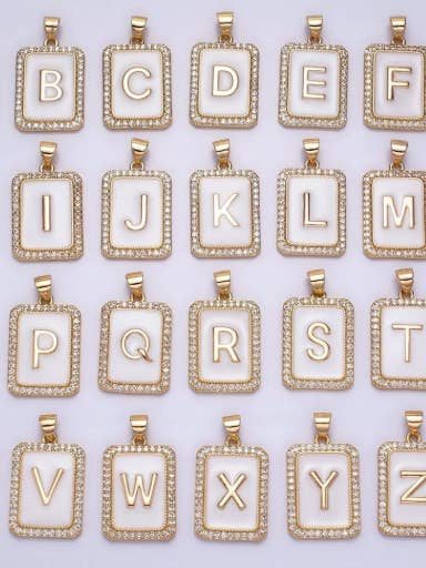 Cotton Chaos Custom Charm Rectangle Initial for wholesale by My Girl in LA