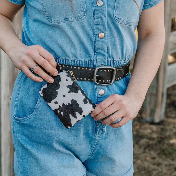 Most Wanted USA - Wholesale Belt - Women's - Grunge Stud-Lined Leather Belt