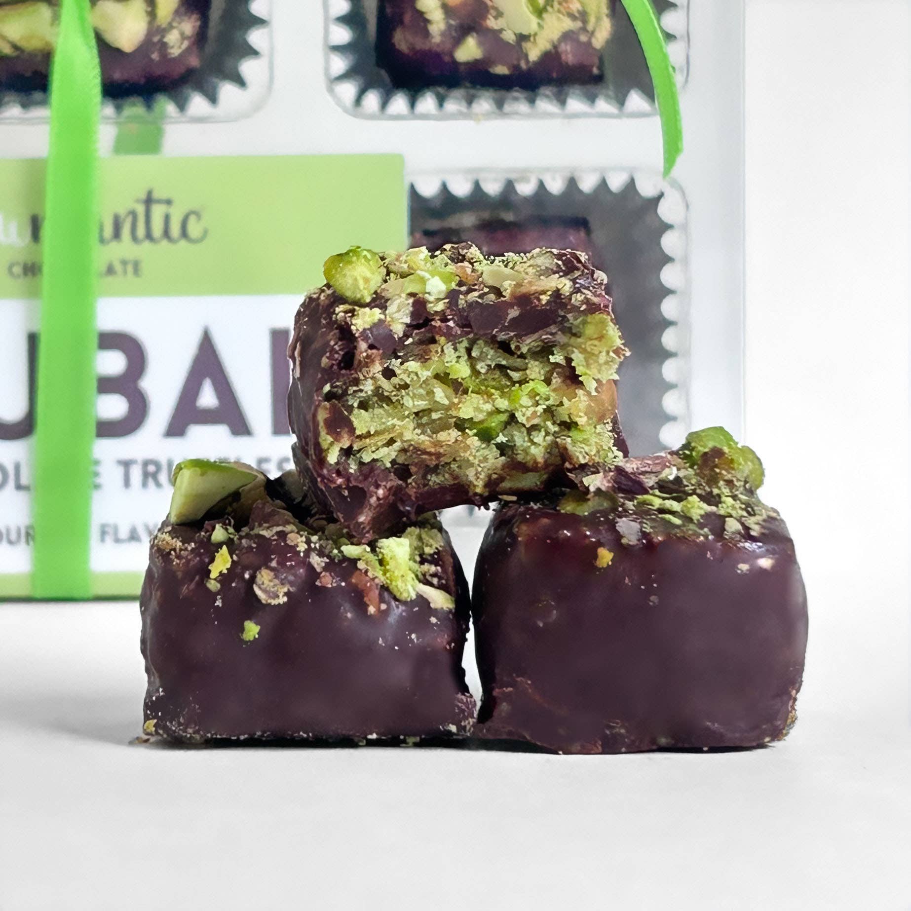 Rawmanticchocolate - Wholesale Chocolate Box - Dubai Chocolate knafeh Pistachio Chocolate truffle vegan 9pc5