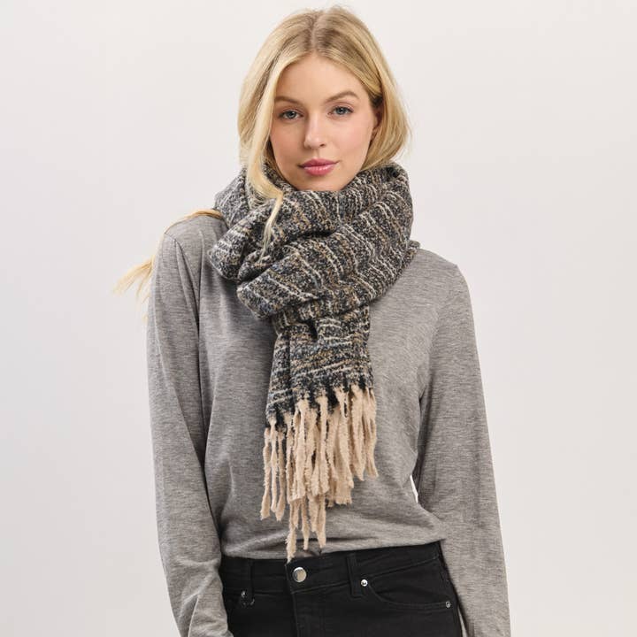 Hana - Wholesale Scarf - Women's - Multi Colors Super Soft with Fringes Winter Scarf2