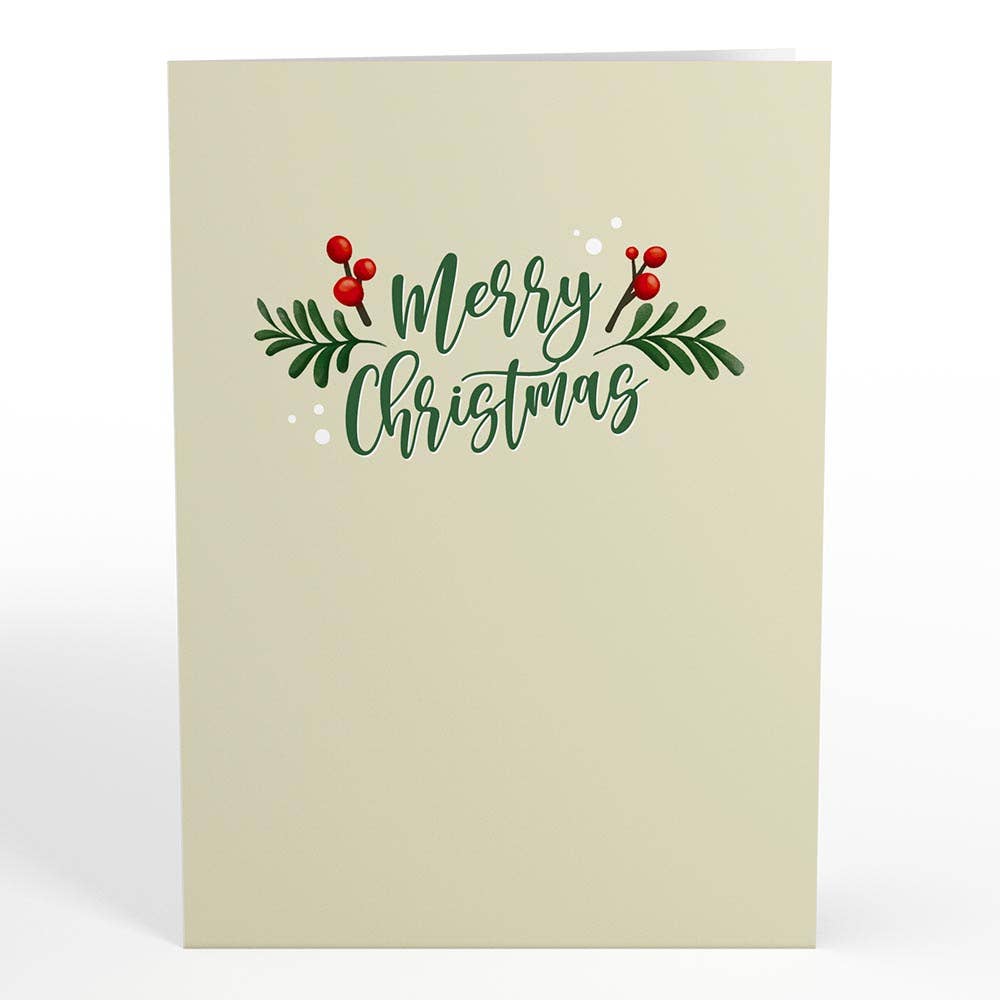 Lovepop Cards - Wholesale Christmas Card - Winter Greens Christmas Candle Pop-up Card 5x7"4