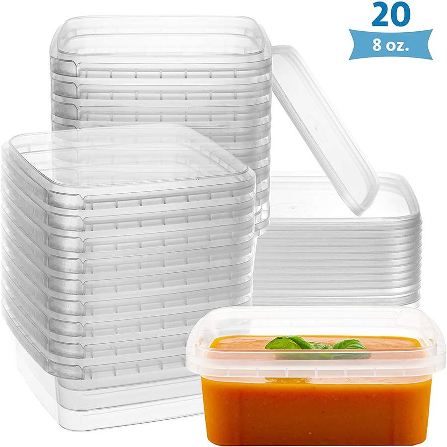 9 PACK] 48oz Round Plastic Reusable Storage Containers with Snap On Lids -  Airtight Reusable Plastic Food Storage, Leak-Proof, Meal Prep, Lunch, Togo,  Stackable, Bento Box, BPA-Free by EcoQuality 