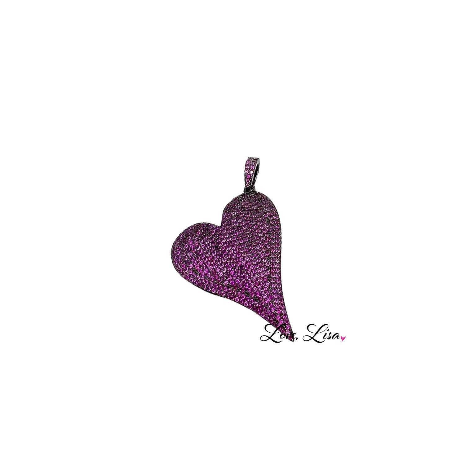 Love, Lisa - Wholesale Individual Charm/Pendant - Magnificent Slanted Heart Charm3