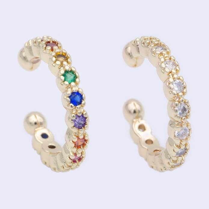 Punho auricular sem piercing Ouro, punho orelha cz, punho malhado, punho auricular minimalista em ouro joia conch punff cartilagem K-110 por atacado de Aim Eternal