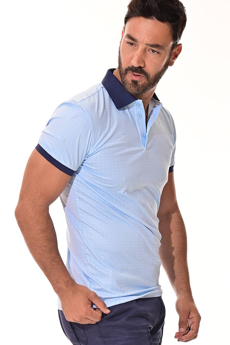 WHITE BLUE Men's S/S Polo Performance Cool Feel 4 Way Stretch-B-MKT3317 for wholesale on Faire3