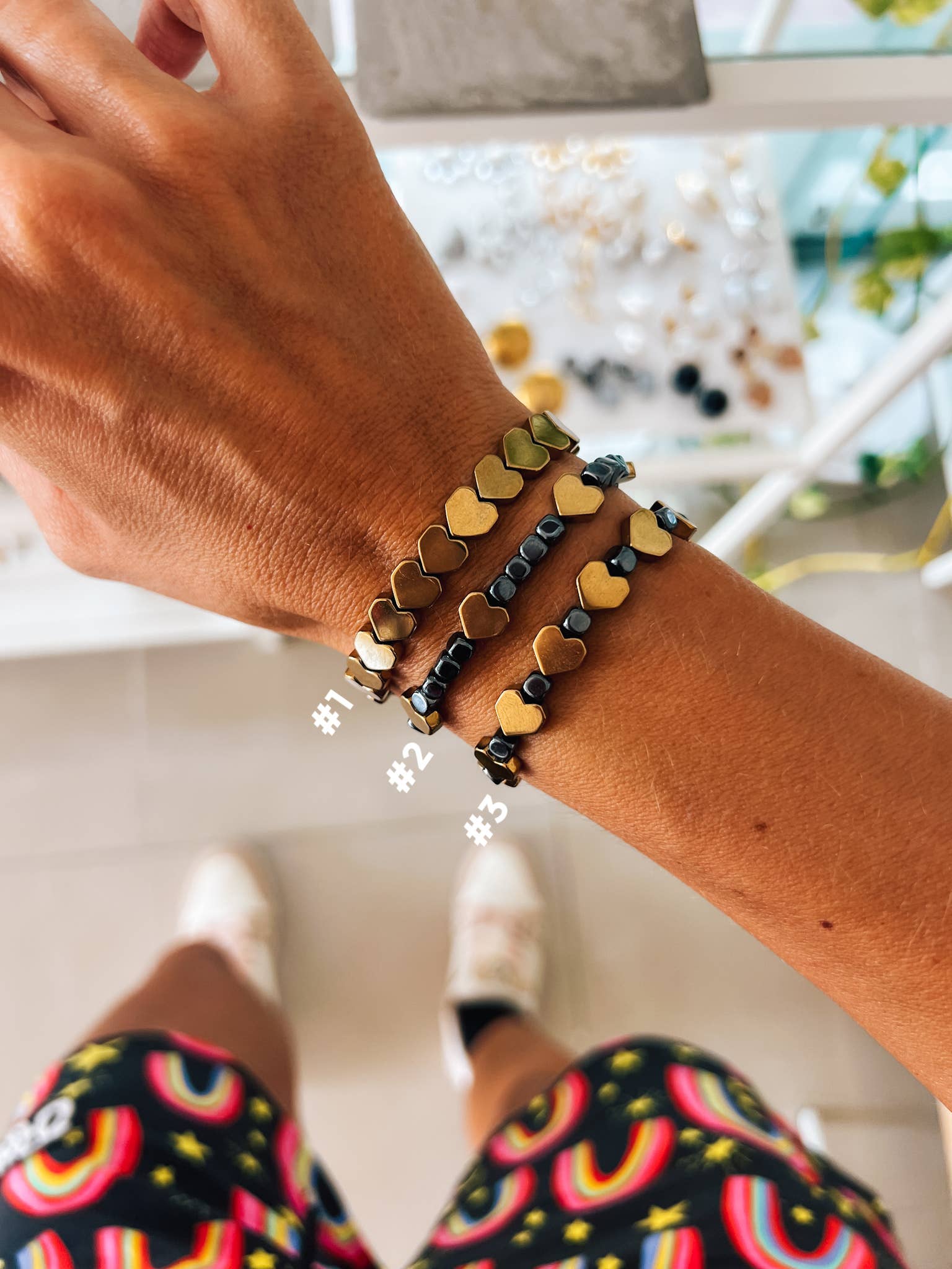 Goupi - Vente Bracelet de perles - Bracelets empilables en perles cœur semi-précieuses2