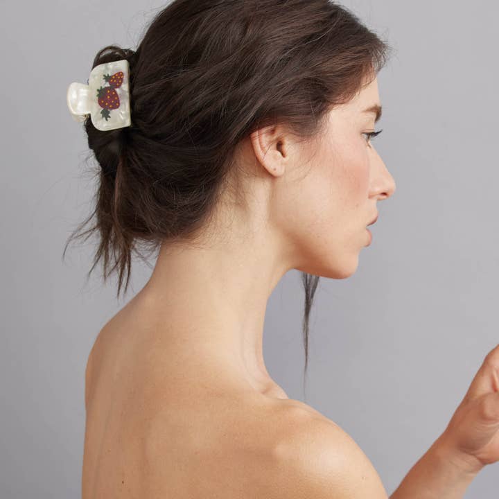 Eco Strawberry Farm Handmade Hair Claw Clip for wholesale on Faire1