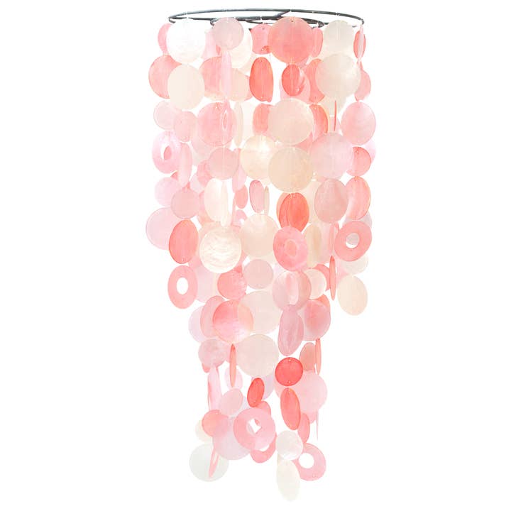 Lustre en coquilles de Capiz | Joli en rose pour la vente par Balizen by zen zen garden home